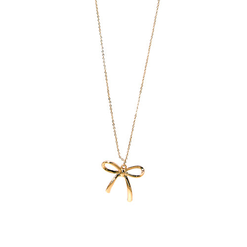 Gold Chain with Gold Bow Pendant 16"-18" Necklace