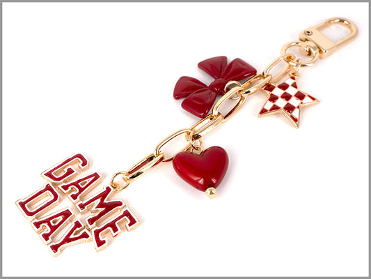 Gameday Bag Charm with Star, Bow, and Heart!