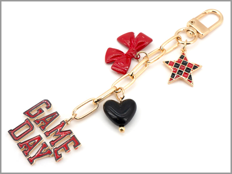 Gameday Bag Charm with Star, Bow, and Heart!