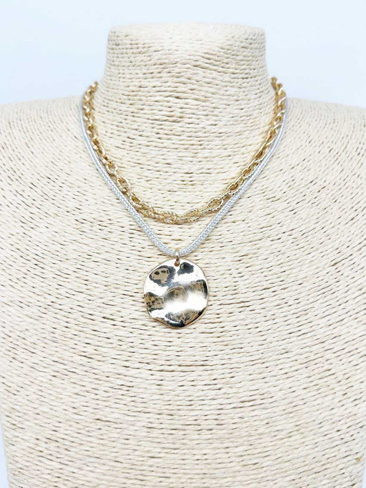 Gold Chain with Rope and Gold Coin 16"-18" Necklace