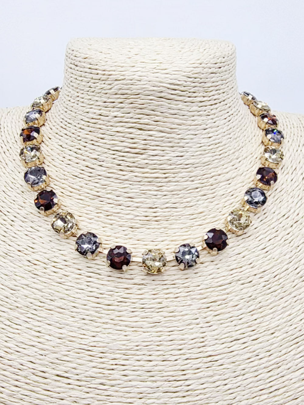 Black Diamond Multi Color Crystal 16"-18" Necklace