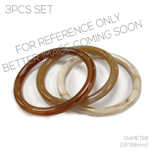 Brown Acrylic Thin Set of 3 Bangles