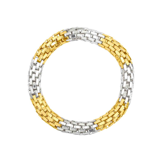 Gold and Silver Metal Stretch Bracelet