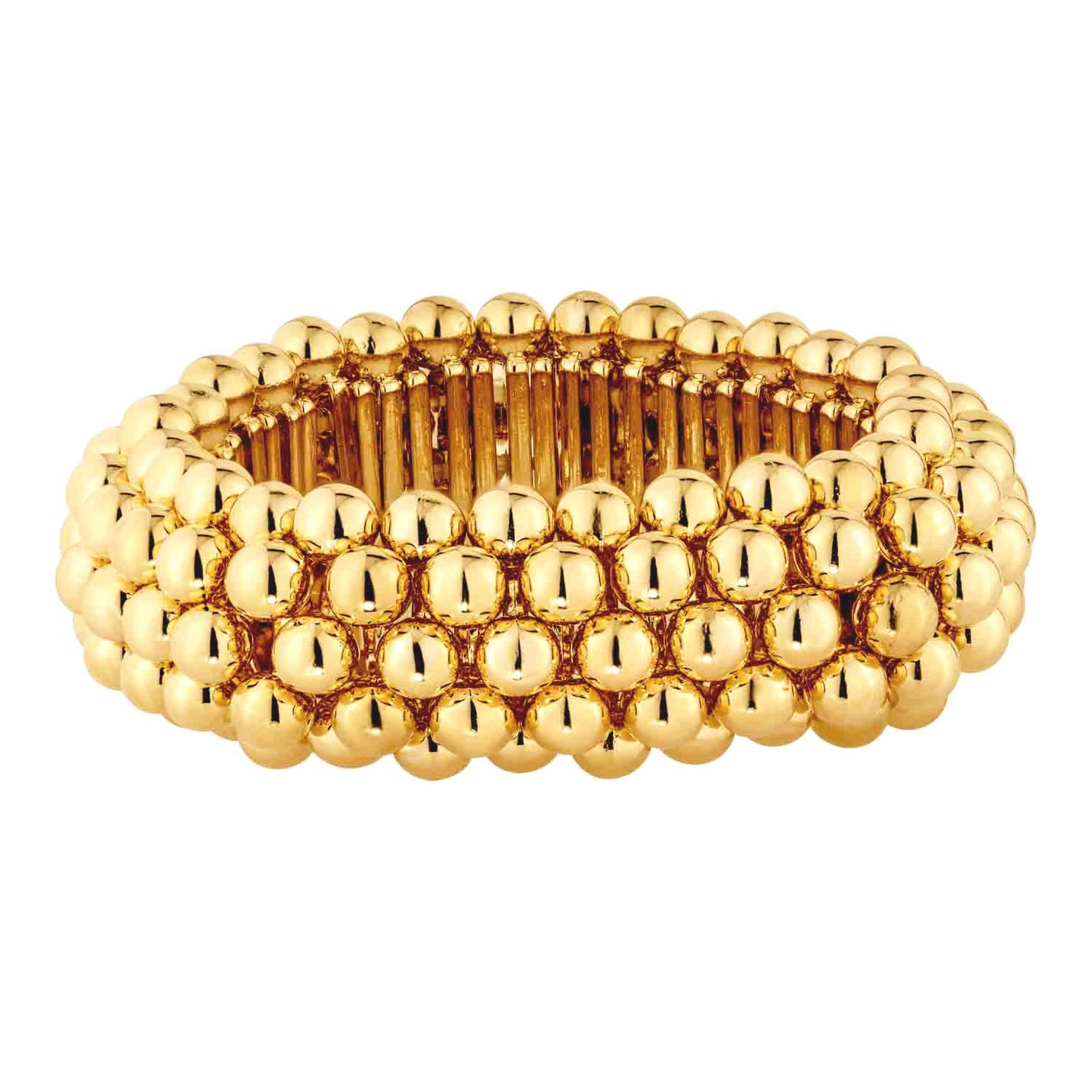 Gold Metal Ball Chunky Stretch Bracelet