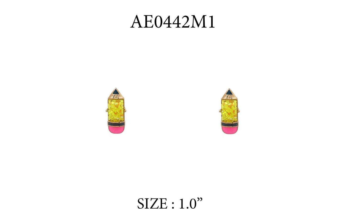 Small 1" Epoxy Pencil Stud Earring