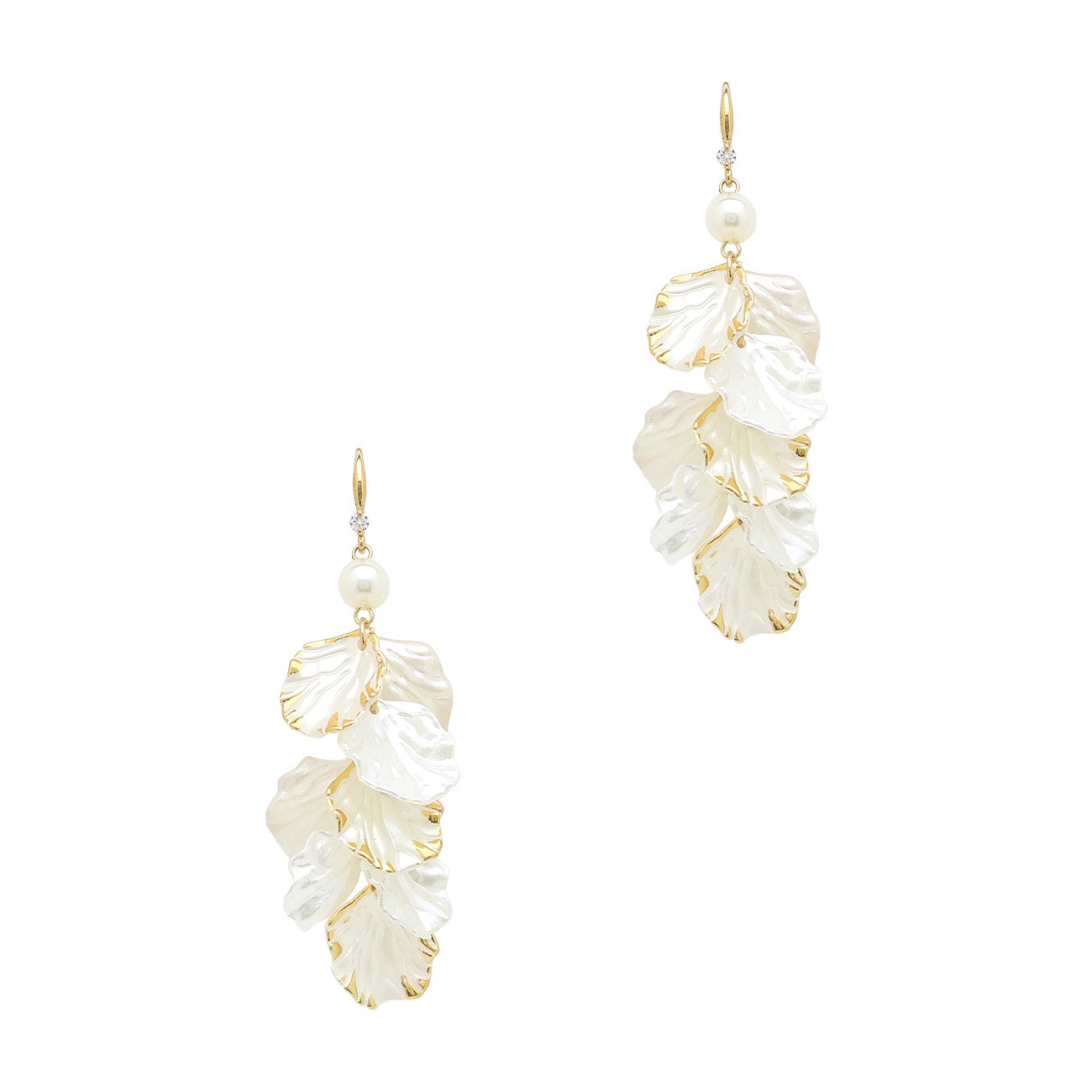 Pearlized Acrylic with Gold Accents 2" Drop Earring