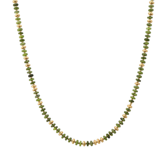 Green Multi Color Beaded 16"-18" Necklace