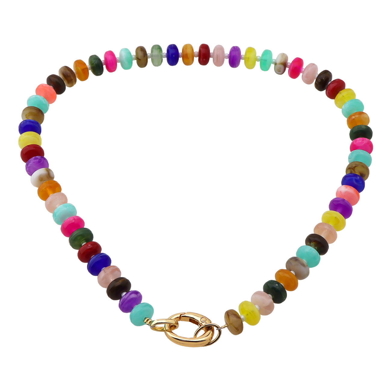 Multi Color Knotted Beaded 16"-18" Necklace