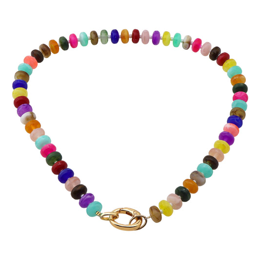 Multi Color Knotted Beaded 16"-18" Necklace