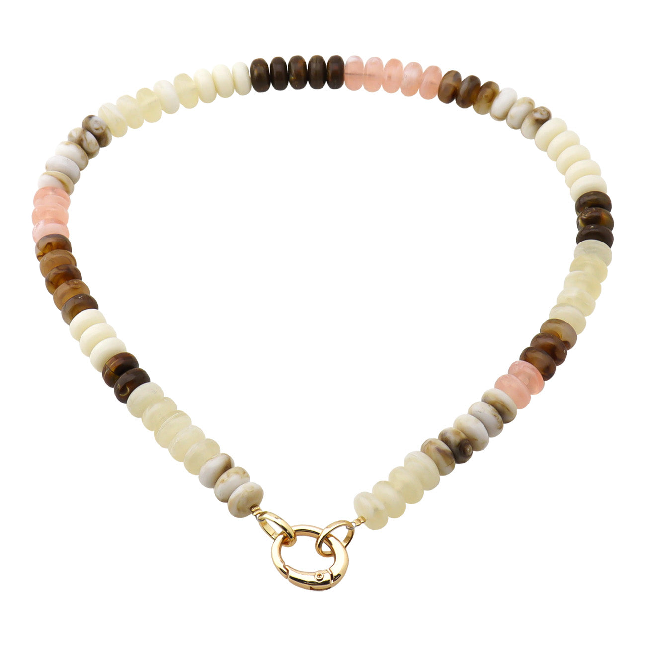 Natural Tan Knotted Beaded 16"-18" Necklace