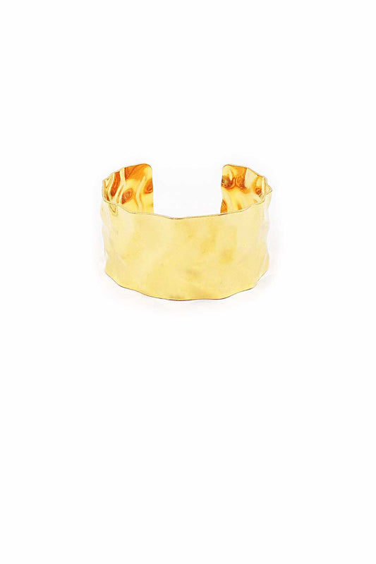 Stainless Steel Hammered 1.25" Cuff Bracelet