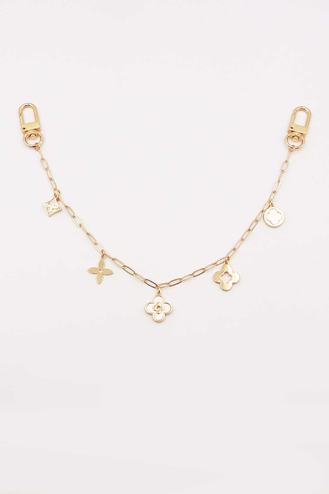 Gold Purse Chain with Multi Clover Charms