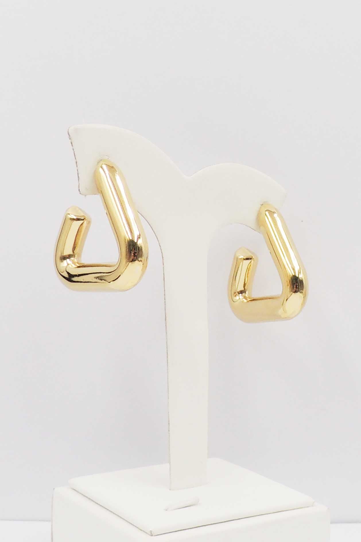 Gold Tubed Triangle 1.25" Stainless Steel Earring