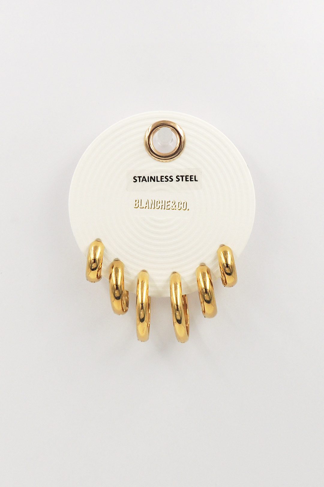 Stainless Steel Set of 3 Thick Graduated Huggie Hoop Earrings