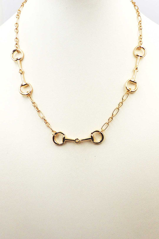 Gold Horsebit Chain 16"-18" Necklace