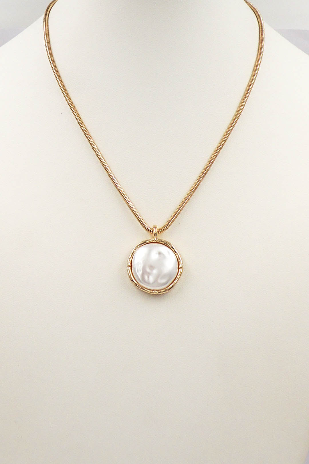 Gold Chain Cord 16"-18" Necklace with Freshwater Pearl Charm