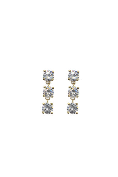 Triple 3 Circle CZ 1" Drop Earring