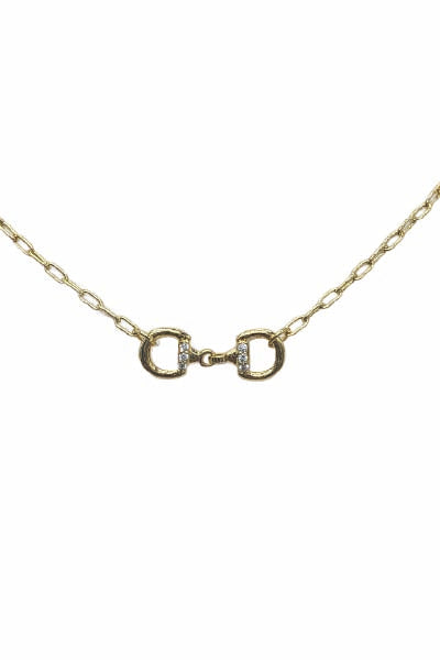 Gold Horse Bit 16"-18" Necklace