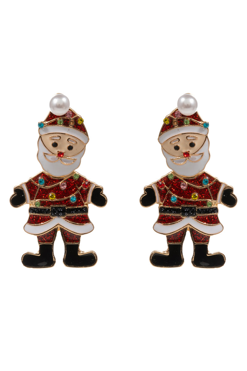 Red Santa Claus Acrylic 1.75" Earring