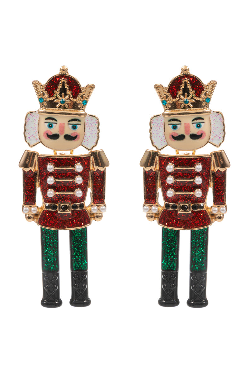 Red Acrylic Nutcracker 2.25" Drop Earring