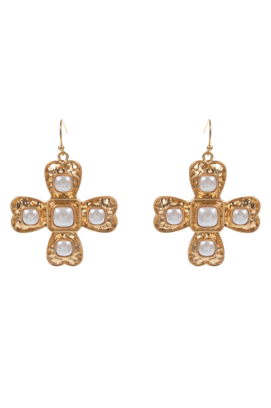 Gold Filigree with Pearl Drop 1.75" Earring