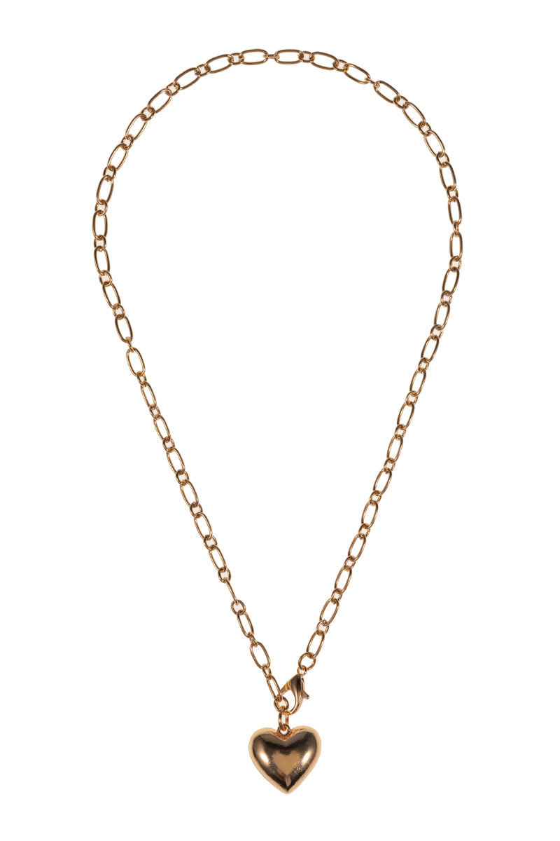 Gold Chain with Heart Charm 20" Necklace