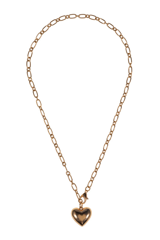 Gold Chain with Heart Charm 20" Necklace