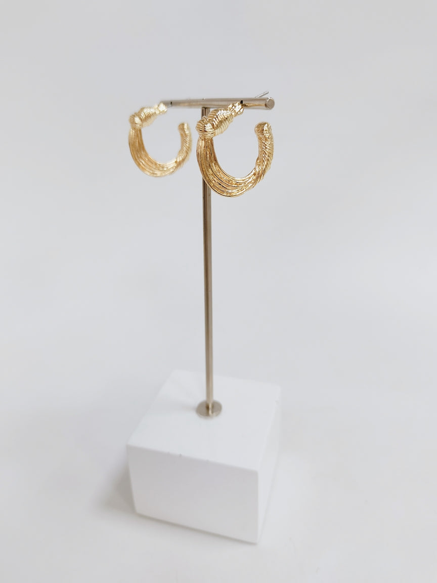 Gold Twisted 1.5" Hoop Earring