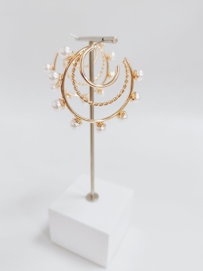 Gold Layered 2" Hoop with Pearl Accents