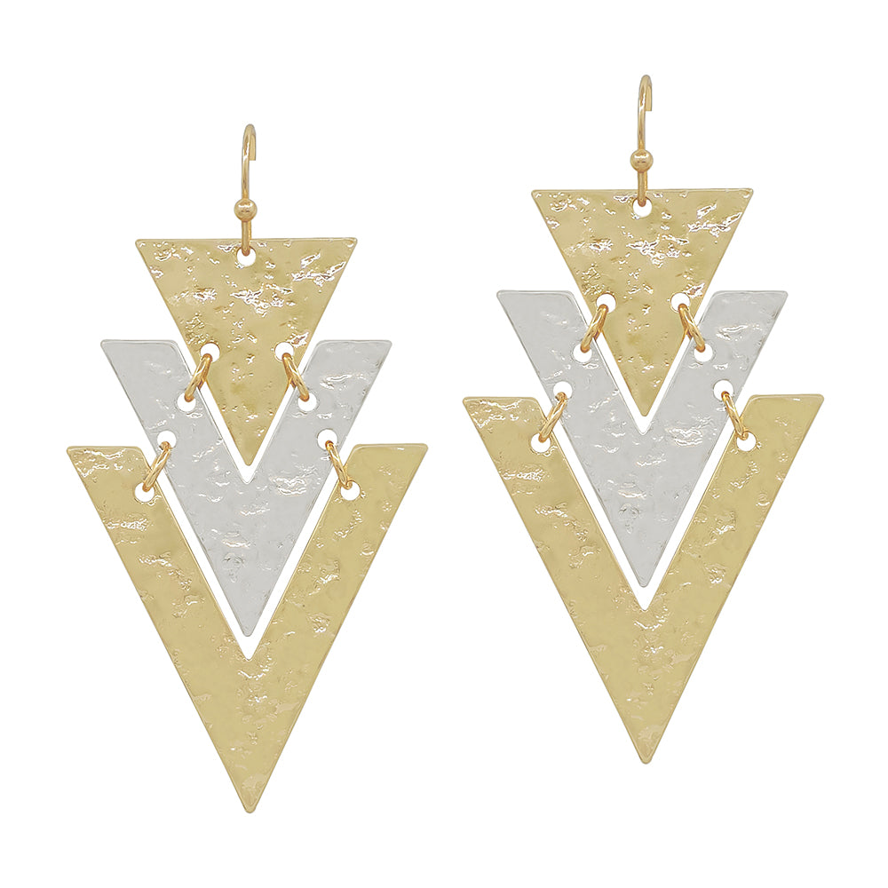 Gold and Silver Two Tone Arrow 2" Earring