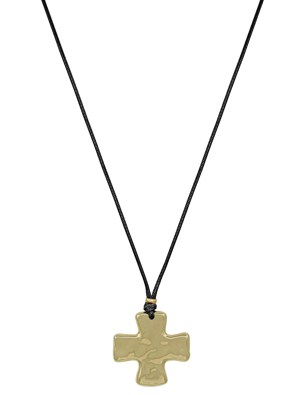 Black Cord Necklace with 1.5" Cross Charm