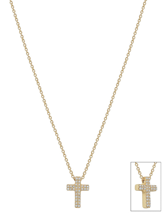 Gold Chain with Small Gold Pearl Studded 16"-18" Necklace