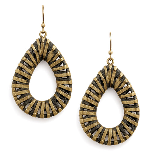 Cheetah Print Leather Wrapped Teardrop 1.5" Earring