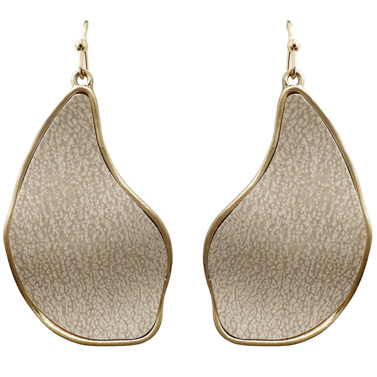 Natural Suede Geometric 1.5" Earring