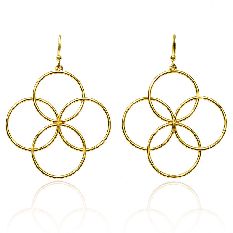 Gold Circles Geometric 1" Earring