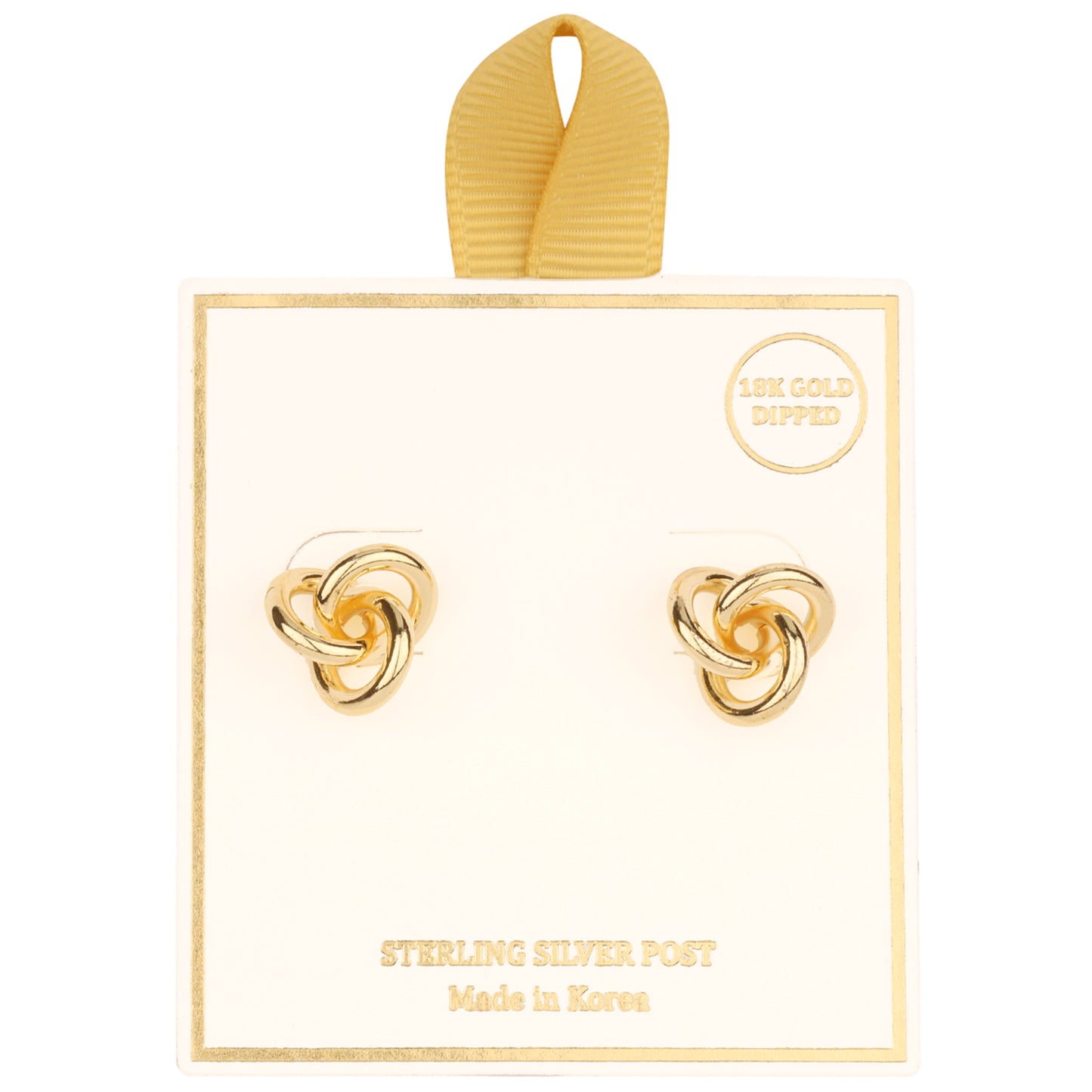 Gold Knot with Sterling Silver Post Hypoallergenic Earring