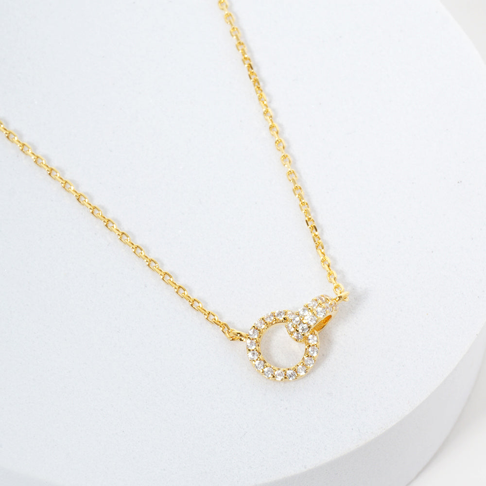 Interlocking CZ Circle 16"-18" Necklace