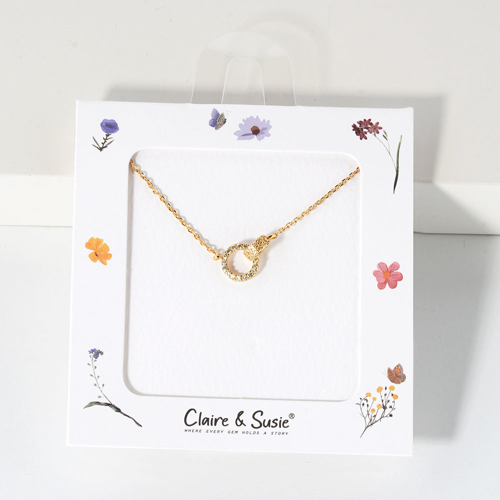 Interlocking CZ Circle 16"-18" Necklace