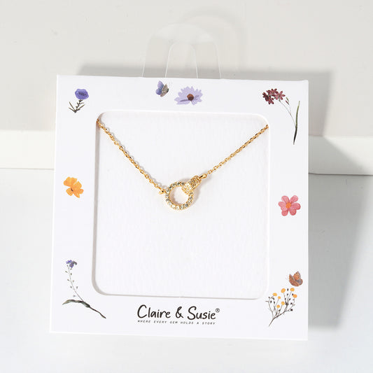 Interlocking CZ Circle 16"-18" Necklace