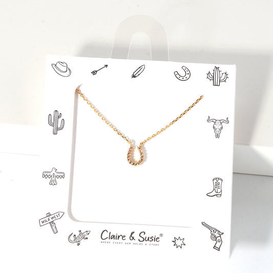 CZ Horseshoe 16"-18" Necklace