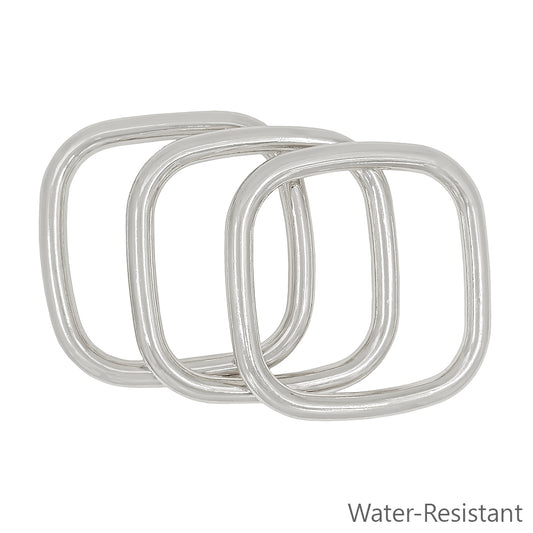 Silver Square Bangle Set of 3 Bracelets