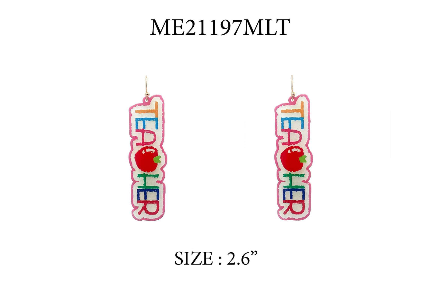 Teacher Acrylic 2.5" Drop Earring