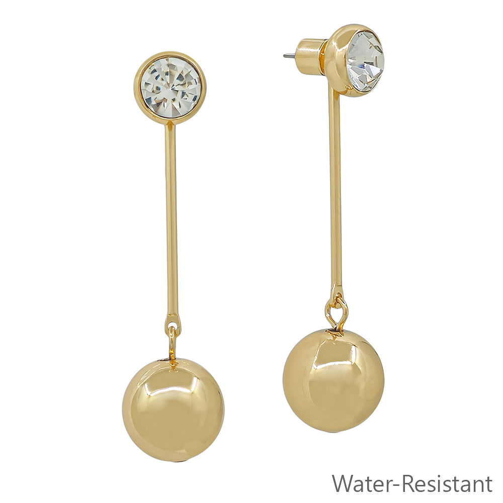 2" 10MM Stone Gold Bar Drop Earring
