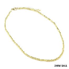 Stainless Steel 3MM Beaded 16"-18" Necklace