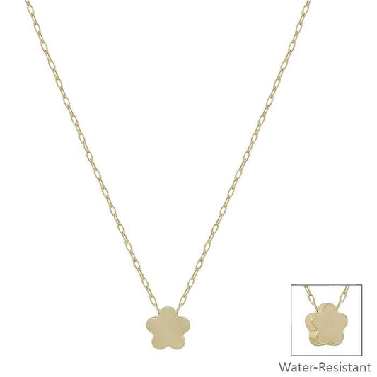 Water Resistant Gold Flower on Chain 16"-18" Necklace