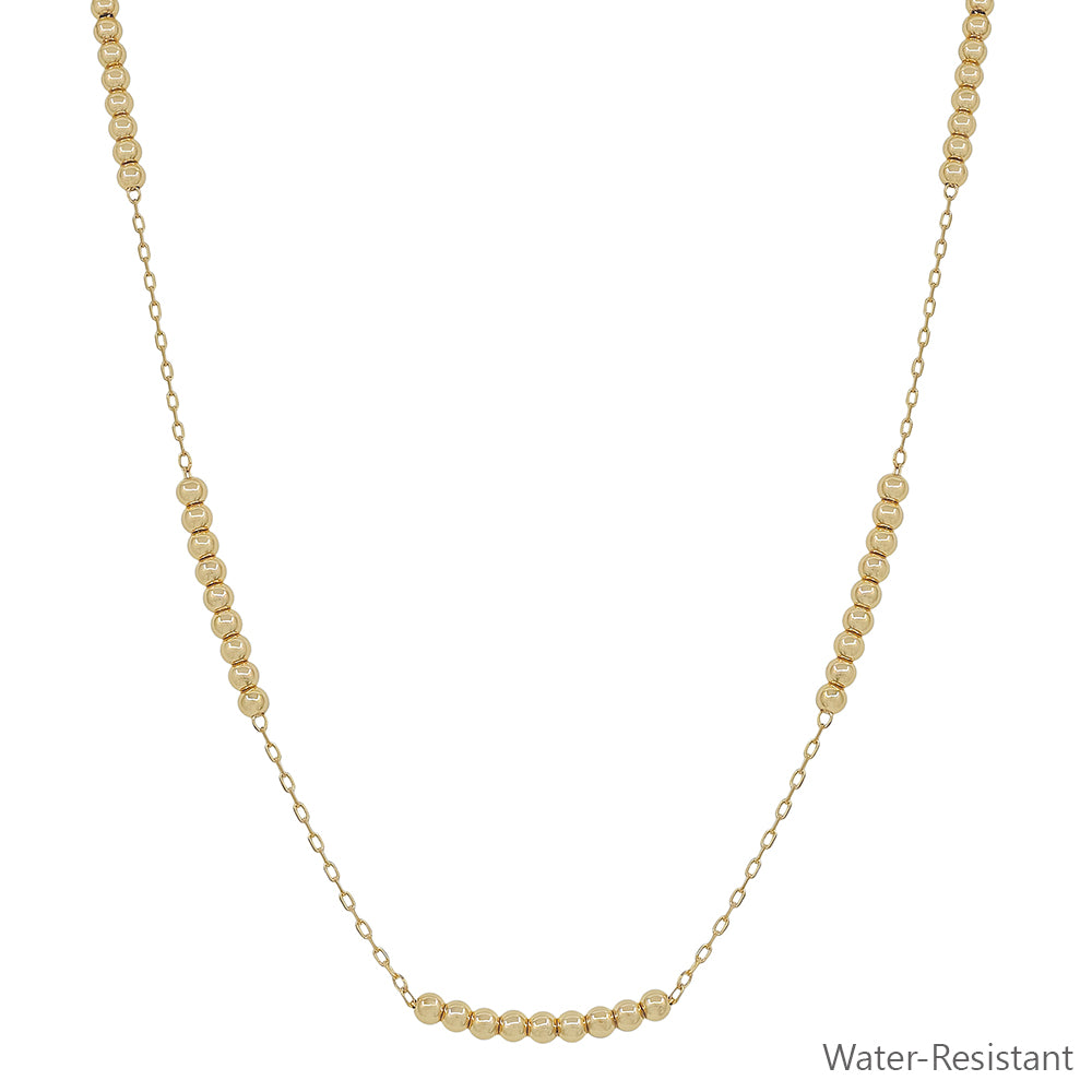 Water Resistant 5 Station 4MM Beaded 16"-18" Necklace