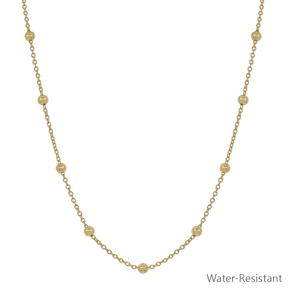 Water Resistant 5MM Beaded and Chain 16"-18" Necklace