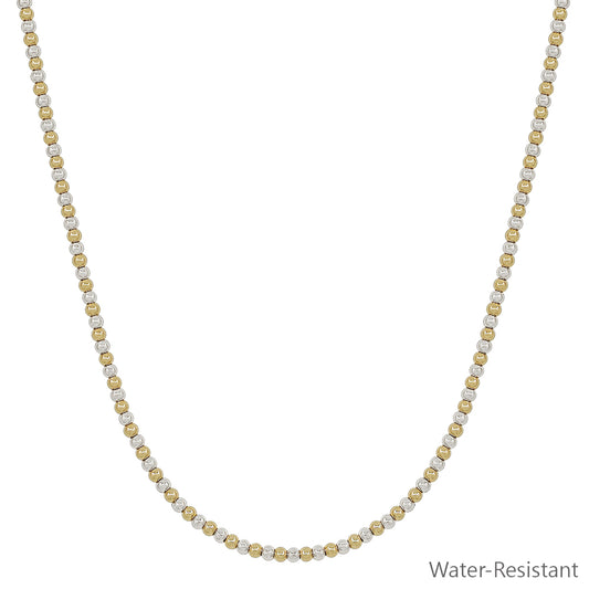 Gold and Silver 4mm Beaded 16"-18" Necklace