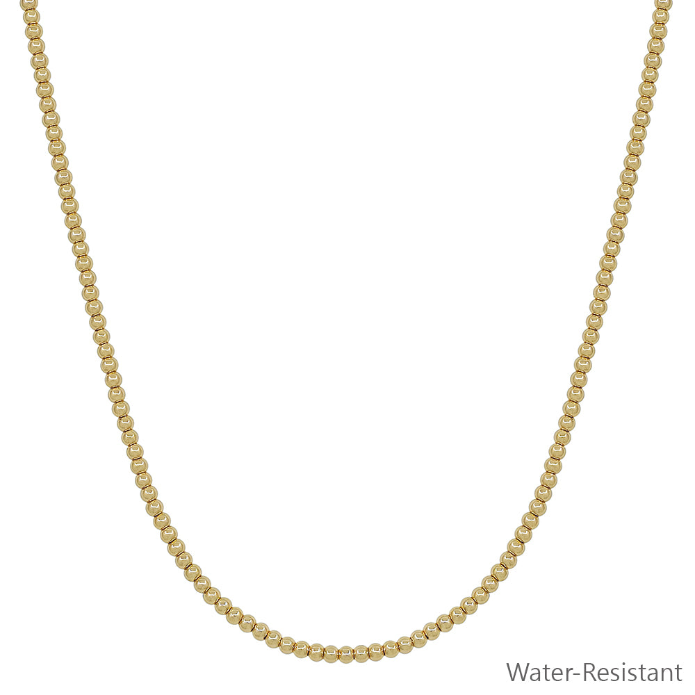 Gold 4mm Beaded 16"-18" Necklace