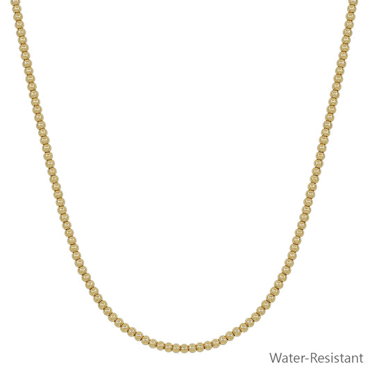 Gold  4mm Beaded 16"-18" Necklace